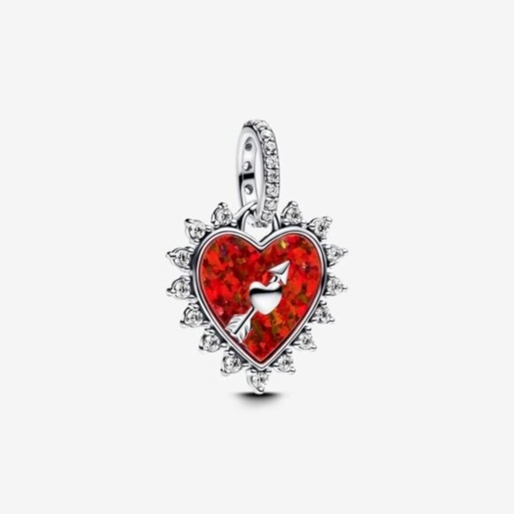 Pandora Red Heart Arrow Charm Pendant